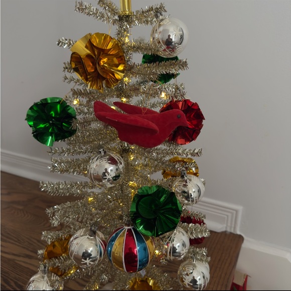 Vintage Flocked Bird Ornament Red bird ornament - Picture 13 of 15